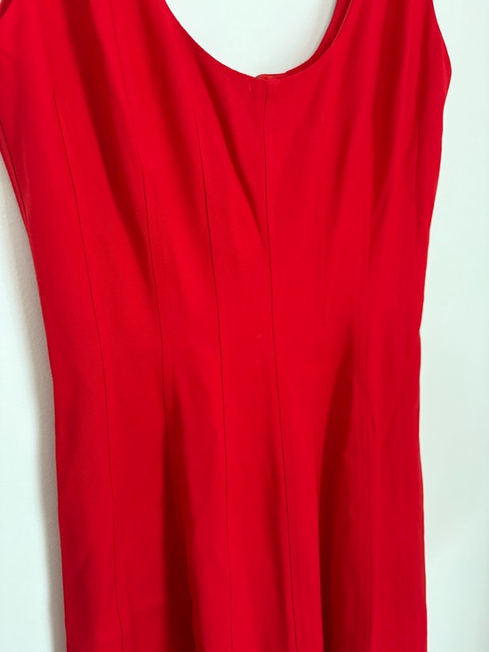 NWT $330 BR Banana Republic Structured Red Seamed Scoop Neck Midi Dress Size 4 - Picture 4 of 10